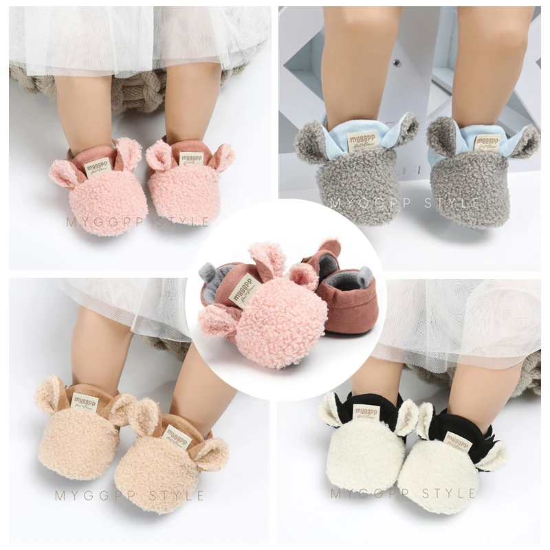 WARMOM 0-1 Year Old Baby Toddlers Winter Lovely Animals Girls And Boys Baby Warm Walking Shoes Winter Cotton Shoes Hook & Loop