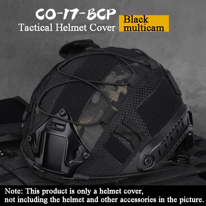 black multicam Чехол для тактического Боевого Шлема 500D нейлоновый охотничий шлем для съемки чехол военный Пейнтбол Wargame Быстрый шлем сетчатый чехол - Цвет: black multicam