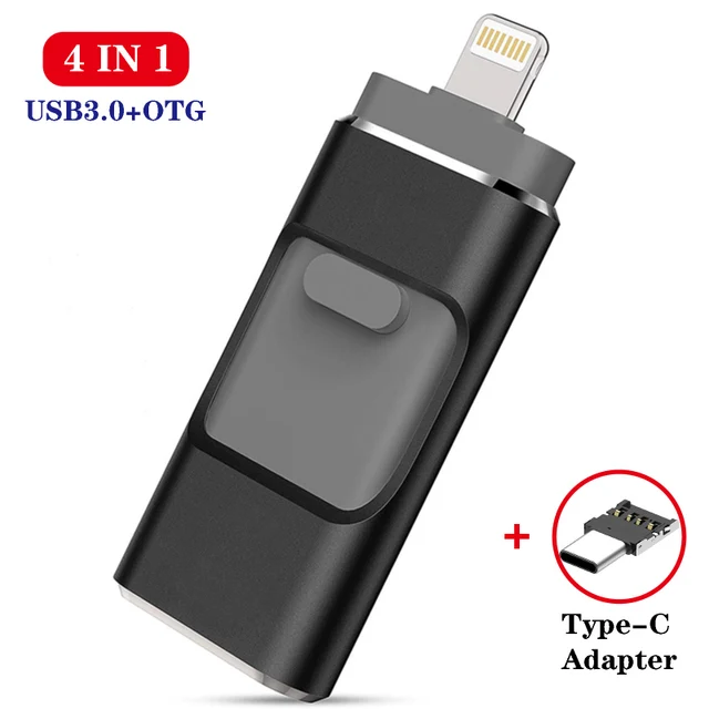 4 in 1 HD USB Stick 3.0 Flash Stick for iPhone/Android Type C Usb Key OTG Pendrive 128 GB 64 GB 32 GB 16GB Mini Pen Drive 3