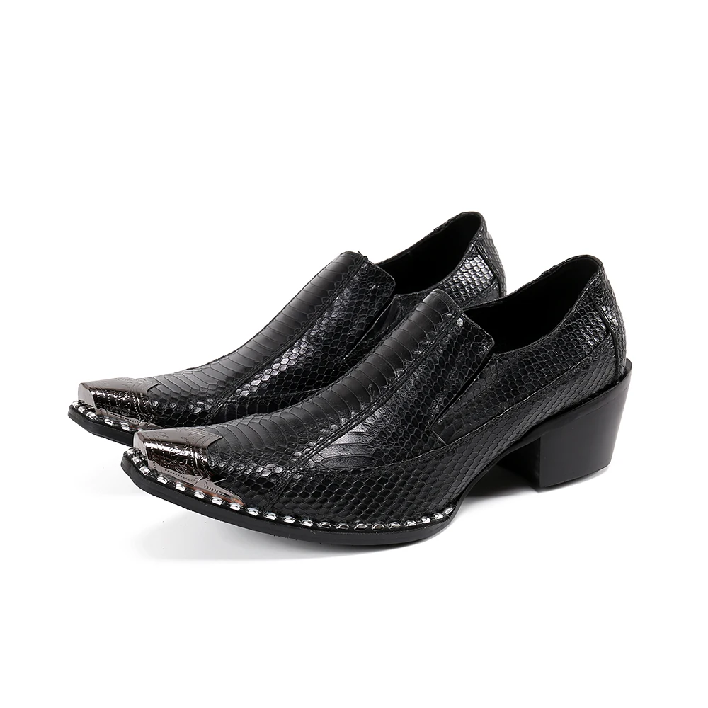 

Winter Black Men'S Shoes High Quality Dress Shoes Genuine Leather Slip on Business Shoes for men Big Size 47