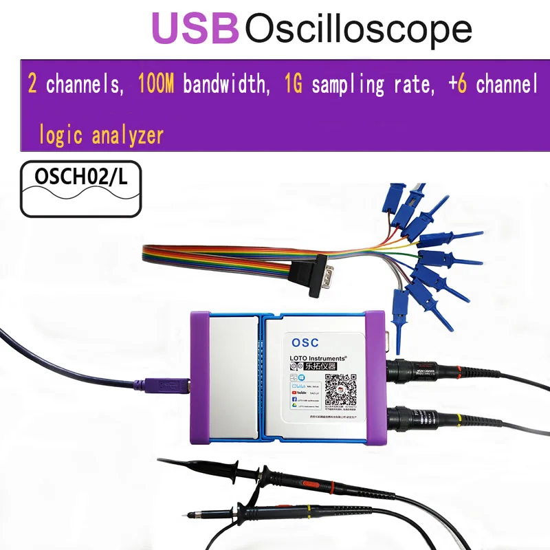 OSCH02 OSCH02L OSCH02D 2 канала USB ПК виртуальный цифровой осциллограф 100 МГц полоса