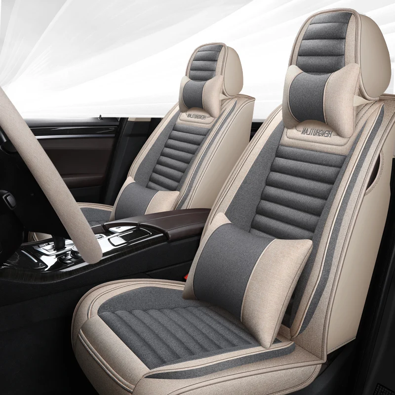 Flax Black Gray Car Seat Cover For Audi A3 8p A5 Sportback A6 4f C5 C7