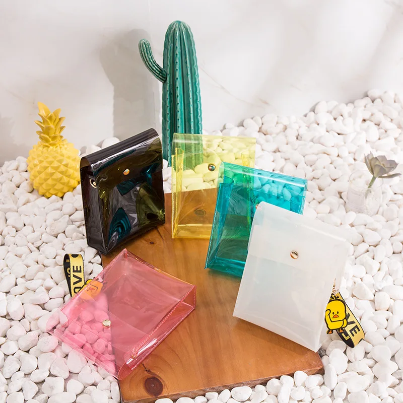 

Bag Women's 2019 Summer New Style INS Super Fire Transparent Mobile Phone Bag Simple Crossbody Bag Jelly Purse