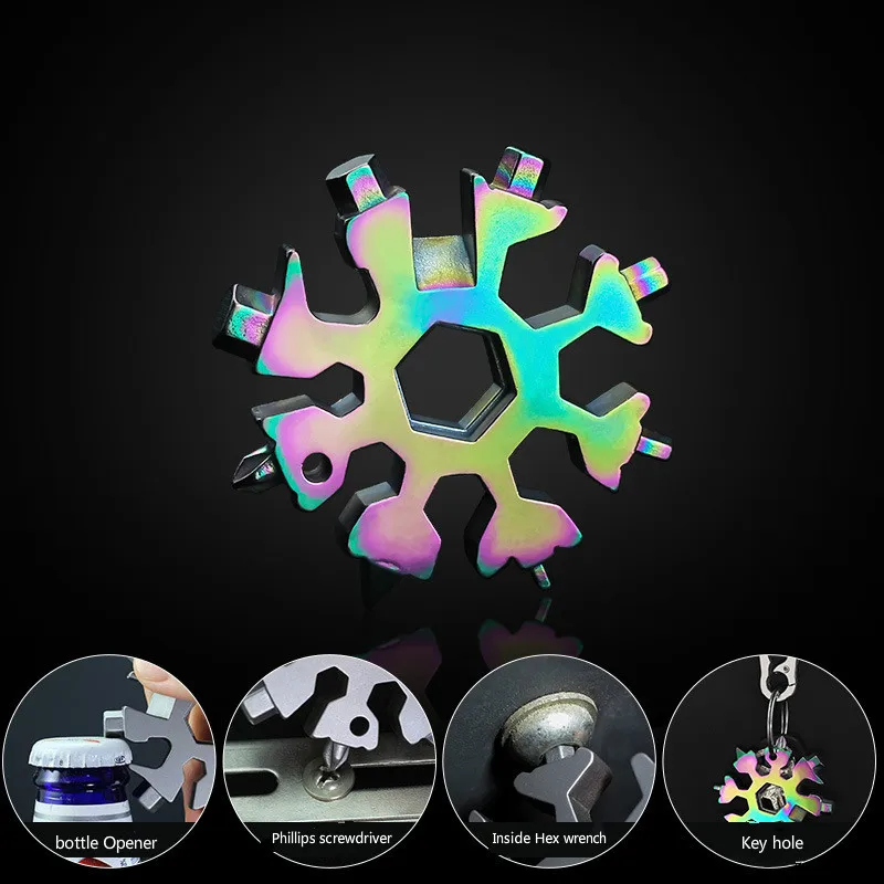 

18 In One Multifunctional Wrench with Ring Multifunctional Snowflake Wrench Octagonal Shape Multi Purpose Outdoor Portable Tool