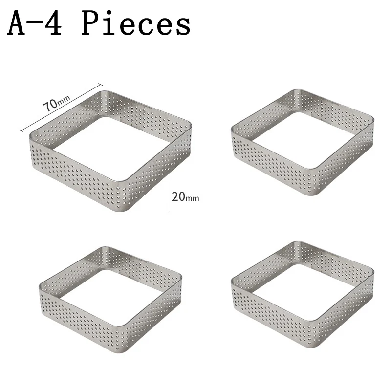 A-4 Pieces SHENHONG различные нержавеющей стали Tart кольцо французский десерт форма для пиццы сырный мусс форма для торта фруктовый крем форма для выпечки формы для выпекания - Цвет: A-4 Pieces
