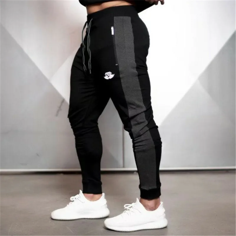 Бодибилдинг бренд тренажерные залы Мужские Брюки Компрессионные Gymming леггинсы для мужчин фитнес тренировки летняя спортивная форма Мужские дышащие брюки - Цвет: CK909 Black