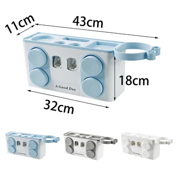 

Toothbrush Holder Automatic Toothpaste Dispenser Wall Mount Storage Box new