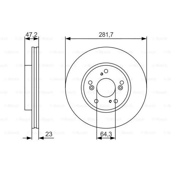 Диск тормозной HONDA CIVIC 01-06/CR-V 2.0 02-06/STREAM 15" 01- п