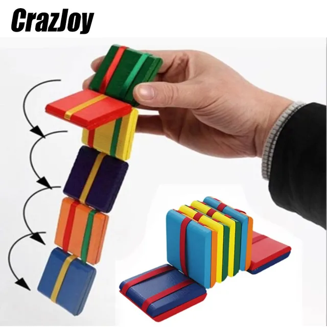 Magic trick Flipo Flip Colorful Flap Wooden Ladder Change Visual Illusion Novelty Antistress hand for Children's Fidget Toy Gift 1