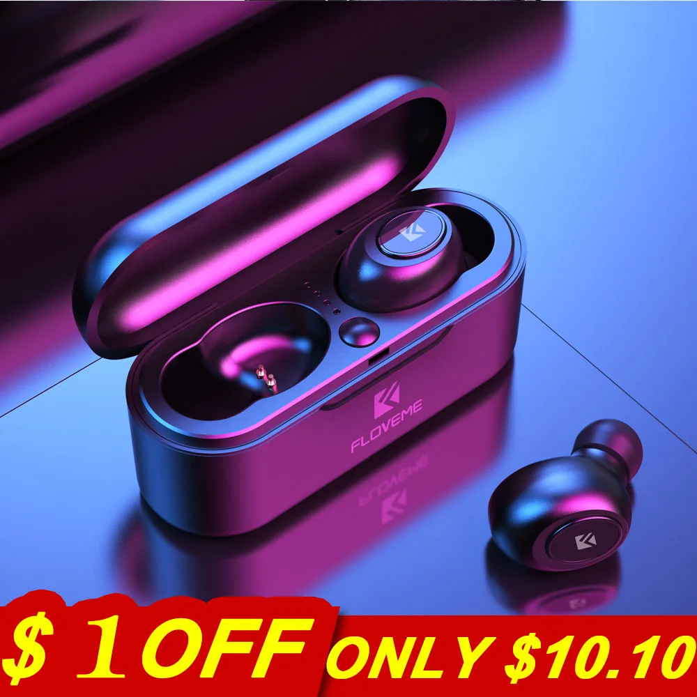 FLOVEME Bluetooth Drahtlose Kopfhörer Kopfhörer Mini TWS5.0 Sport Kopfhörer Headset 3D Stereo Sound Ohrhörer Micro Lade Box