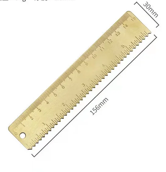 Small Metal Ruler Vintage Brass Ruler With Holes Dual Scale Measuring  Suppliesl For Engineers Students Architects And Draftsman