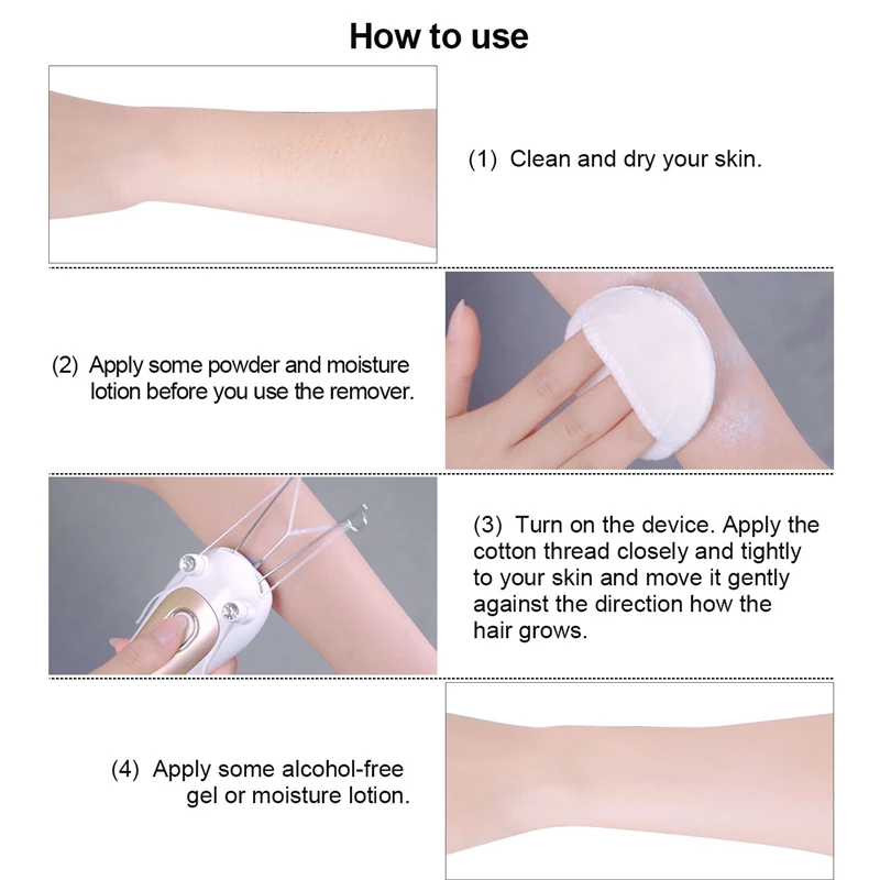 SPESHE Electric Cotton Thread Face Epilator Threading Facial Hair Removal Body Face Fine Hair Remover Women Beauty Device