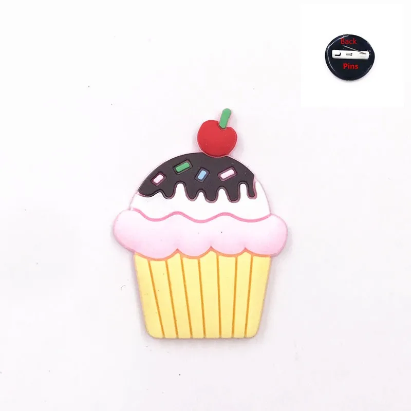 10 шт.,, мультяшный десерт, значок, броши, ПВХ, мороженое, торт, значки, булавки для украшения на футболке, сумке, шарфе, детские подарки