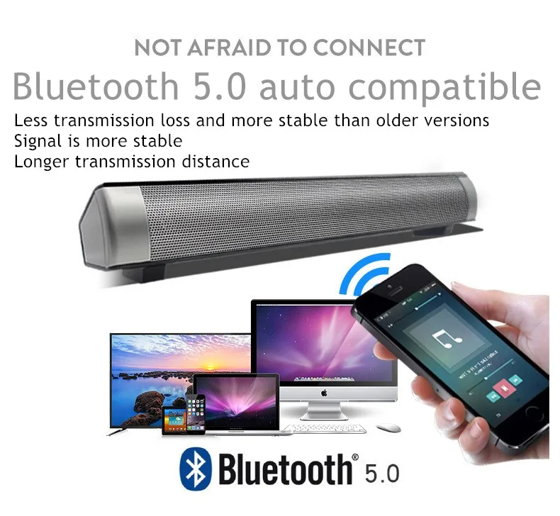 5 Вт ТВ звуковая панель проводной и беспроводной Bluetooth домашний объемный Саундбар для ПК кинотеатр тв динамик двойной портативный динамик s