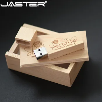 

JASTER (free custom logo) Photography Customer LOGO Wooden usb+BOX usb flash drive pendrive 4GB 8GB 16GB 32GB wedding gift