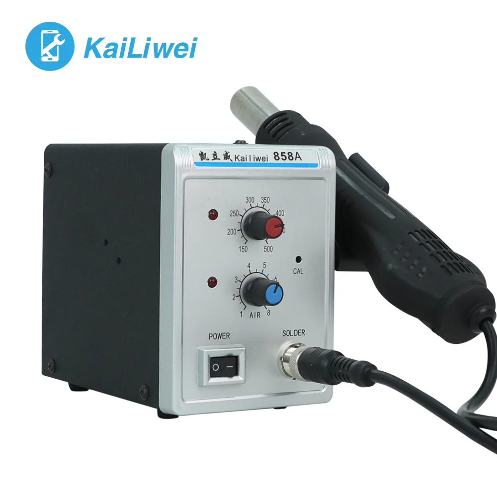 

KAILIWEI 858A 220V hot air gun thermostatic desoldering station factory mobile phone service tool Free shipping