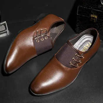 

Mens Oxfords Shoes Slip On Autumn PU Leather Casual Formal Business Dress Shoes Fashion Low Heel Big Size 38-48 Male Footwear