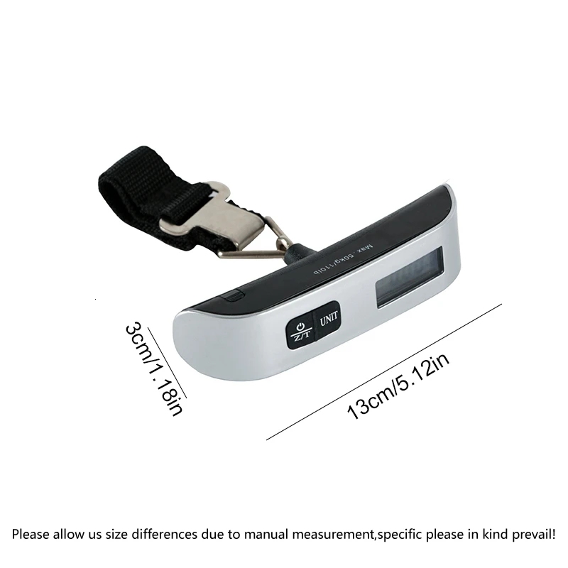 50kg/110lb Digital Luggage Scale Backlight Electronic Portable Suitcase Scale Handled Travel Bag Weight Fish Hanging Hook Scale