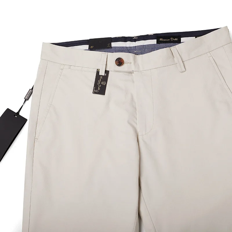 

M + Summer Thin Section Versatile Trousers Men's Pure Cotton Slim-Fit Pants Solid Color Casual Pants Middle-aged Men Straight-Cu