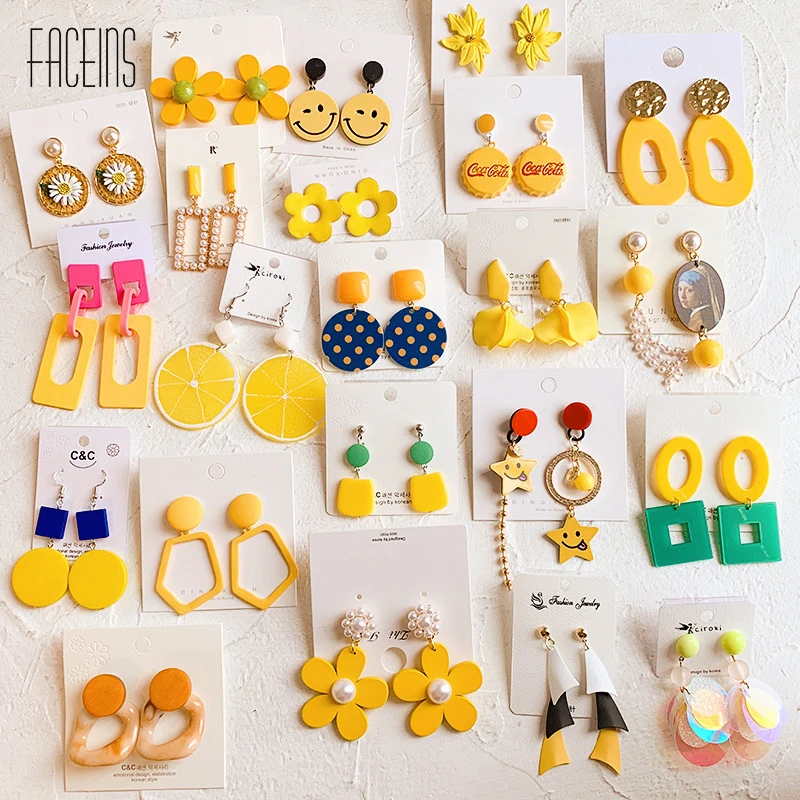 Винтажные женские серьги-гвоздики FACEINS массивные ювелирные украшения с