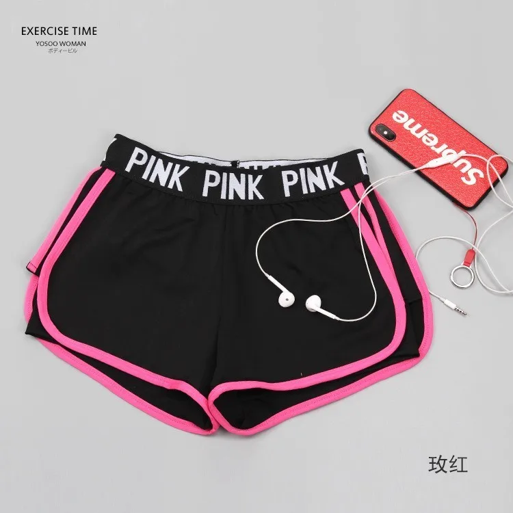 Rose Shorts Женский спортивный комплект для йоги, женская одежда для занятий спортом для спортивного зала, спортивный комплект для бега, женская одежда для фитнеса, Conjunto Sport Mujer - Цвет: Rose Shorts