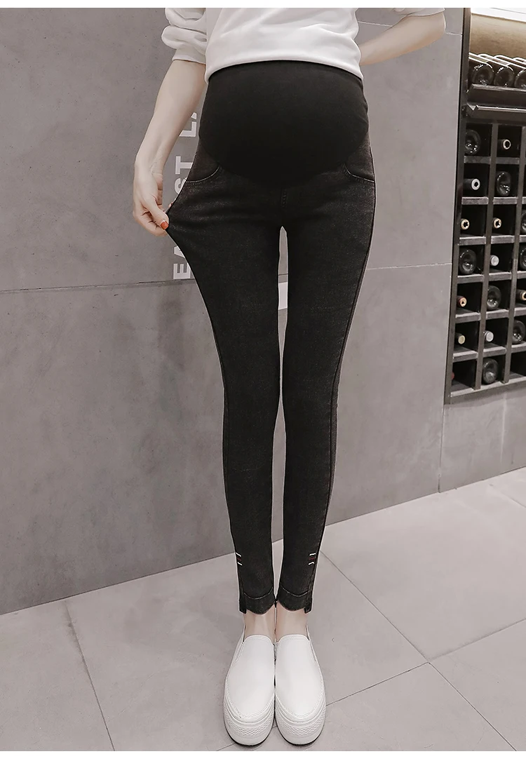 Вышитые джинсовые брюки для беременных Платья для беременных корейские модные брюки для беременных