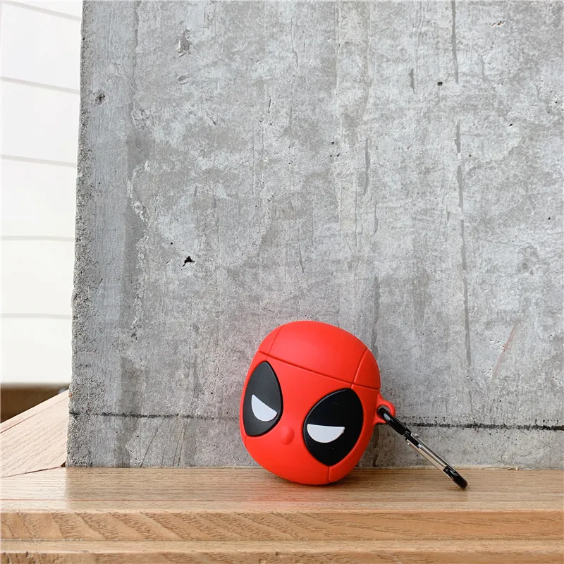 3D Дэдпул супергероев Marvel Wade Winston Wilson корпусы гарнитурные для Apple Airpods 1/2 силиконовый защитный чехол для наушников