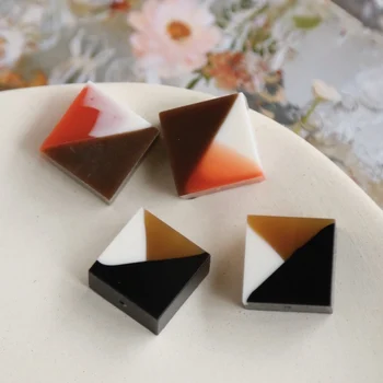 

Smudges Cutting Stitching Block Resin Beads Design Earrings Ornament Making DIY Accessories Manual Material 2pcs