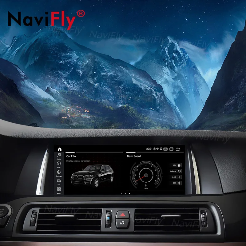 Sale NaviFly 4G LTE 4G RAM Android 9.0 car gps multimedia player for BMW 5 Series F10 F11 520i (2011-2016) CIC/NBT 10.25" IPS Screen 1
