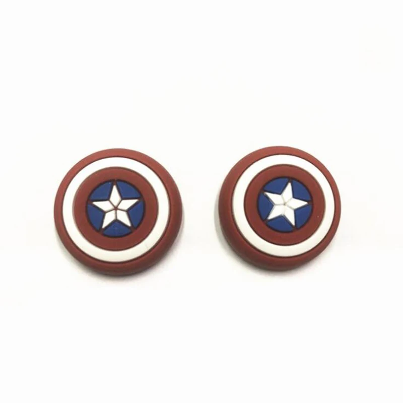 Captain America Marvel Hero Batman Thumb Stick Grip Cap Thumbstick Joystick Cover Case For Sony PS3 PS4 Slim Xbox One 360 Switch Pro Controller - Color: Captain America