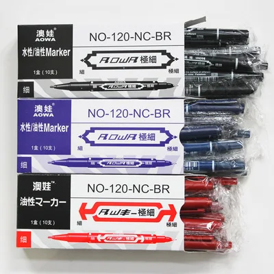 Aowa water-based small double-headed marker pen for children's drawing and hook liner