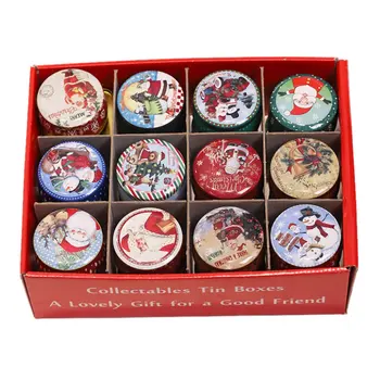 

New Creative Tinplate Tint Christmas Smokeless Candle Gift Christmas Day Atmosphere Candle Christmas Decoration