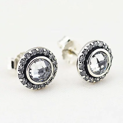 Lagacy Clear Серьги из серебра 925, ювелирное изделие, серьги-гвоздики в форме сердца для женщин, подарок, настоящее 925 пробы, серебряные серьги, E037 - Окраска металла: Lagacy Clear