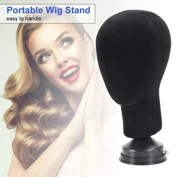 

Portable Wig Making Stand for Female Holding Displaying Hat Styling Hair Wig Holder Stand with Suction Cup