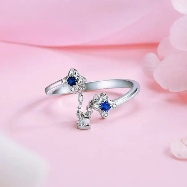 hot Flower Adjustable rings 925 sterling silver with zircon luxury jewelry fashion rings for women Girl wedding anniversary gift