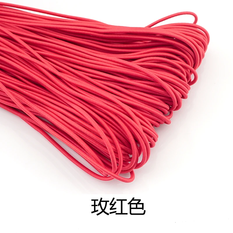 10 метров КРУГЛЫЙ Эластичный Шнур Красочные эластичные канатная Резиновая лента нить 2,8 мм для DIY одежда аксессуары для шитья - Цвет: rose red