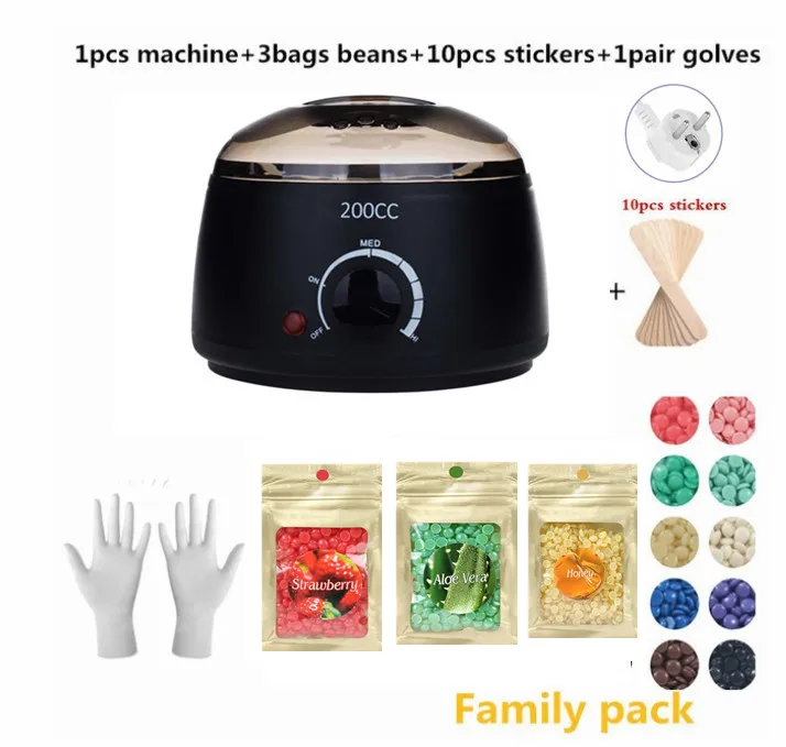 PROD 1005001657885527 Paraffin Wax Warmer 200cc mini Wax Heater 3bags
wax beans Feet Mini SPA Hand Machine Body Depilatory Hair Removal Tool