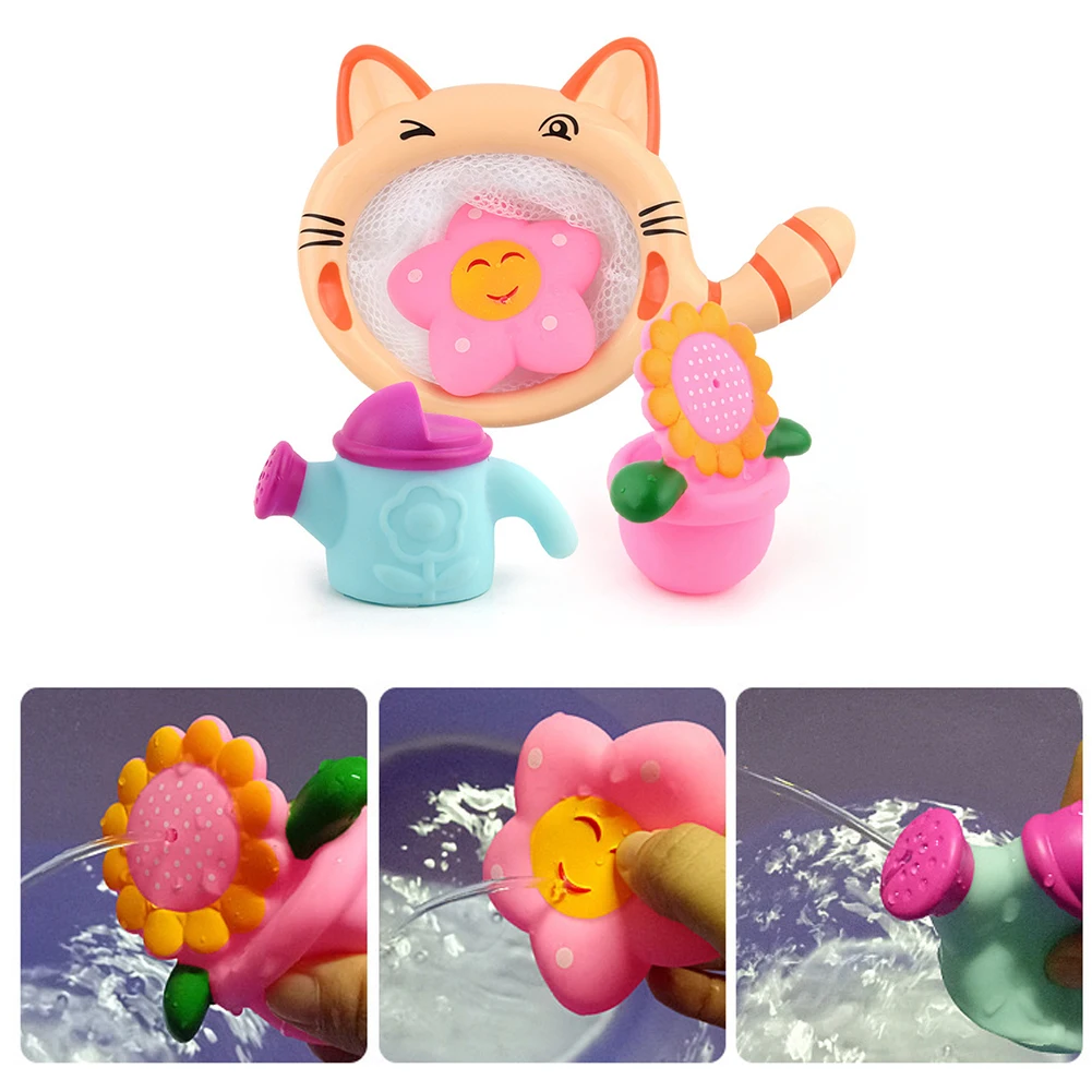 

Baby Play Cute Game Bath Toy Set Pool Shower Catch With Fishing Net Cartoon Water Bathroom Floating Animals Educational