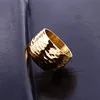 Gold Color Titanium Wave Ring for Women Highly Polished Stainless Steel Shiny 10mm Wide Ring 5