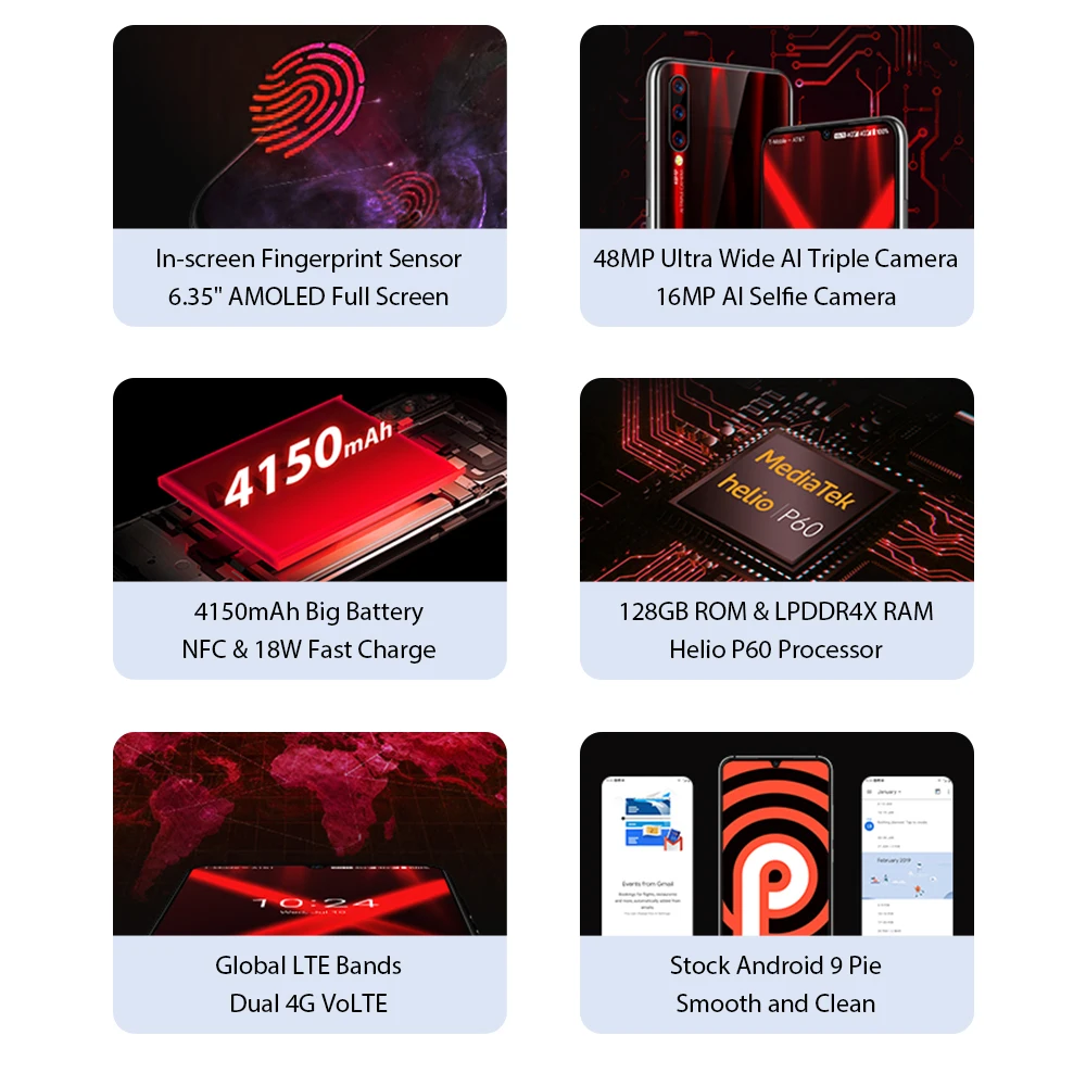 Продажа Глобальная версия UMIDIGI X In font b screen b font Fingerprint 6,35