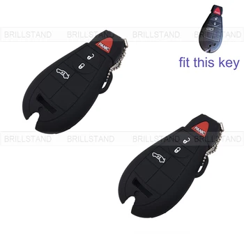 

2pcs 4 Button Silicone Car Remote Key Fob Silica Gel Holder Case Cover for Jeep Series Black
