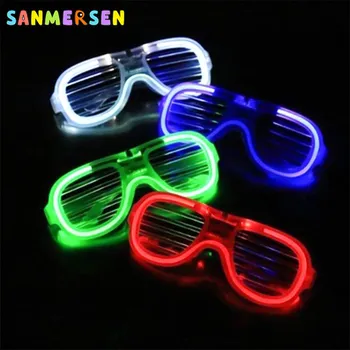 

1 Pc Novelty toys Cold Light LED Glasses Flash Luminous Blinds Eyewear Glasses Wedding Carnival Dance Bar Party Halloween Toys