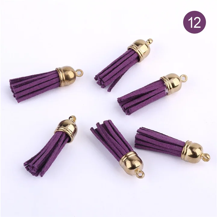 color 12 Wholesale 1000pcs Mini Suede Tassel Silver Caps DIY Leather Tassels Pendant For Key Rings Earring Cellphone Crafts Decoration - Цвет: color 12
