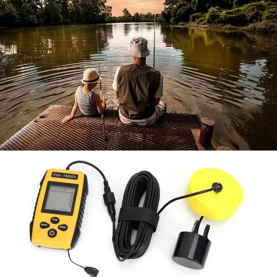 

Portable Fishfinder TL88 Handheld LCD Display Fish Finder Portable Fishfinder Fish Depth Finder with Sonar Sensor