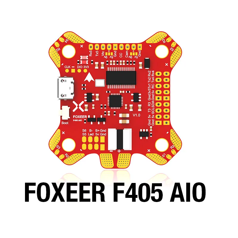 

Foxeer F405 F4 AIO Flight Controller 3-6S Betaflight OSD/5C 2A BEC Flight Control Board for FPV Drone Freestyle RC Drone FPV