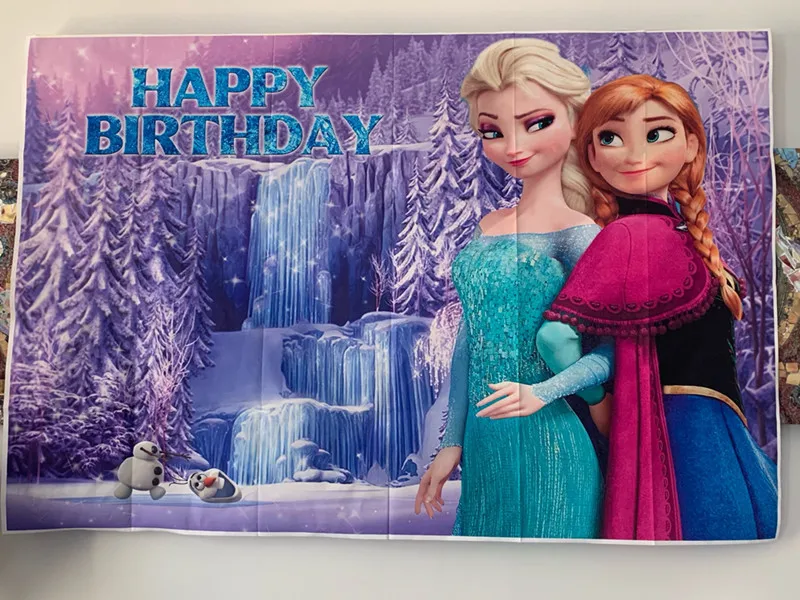 Fond D Ecran Colore Reine Des Neiges Pour Fete Prenatale Et Anniversaire Avec Photo De La Princesse Anna Et Elsa Aliexpress Maison Animalerie