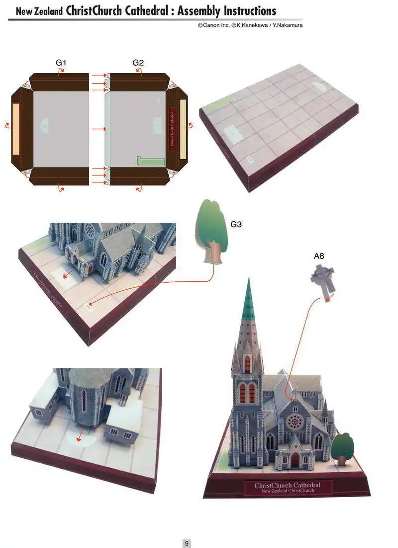 3D бумажная модель для сборки Собор Рождественской церкви Новая Зеландия