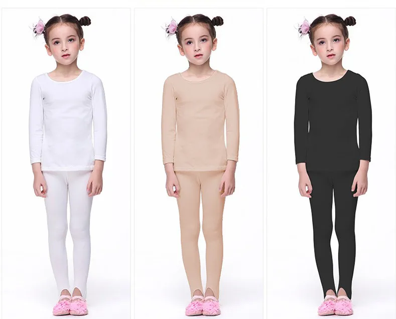 

Spring Autumn Girls Ballet Dance Basic Wear Cotton Ballet Dance Underwear Nude White