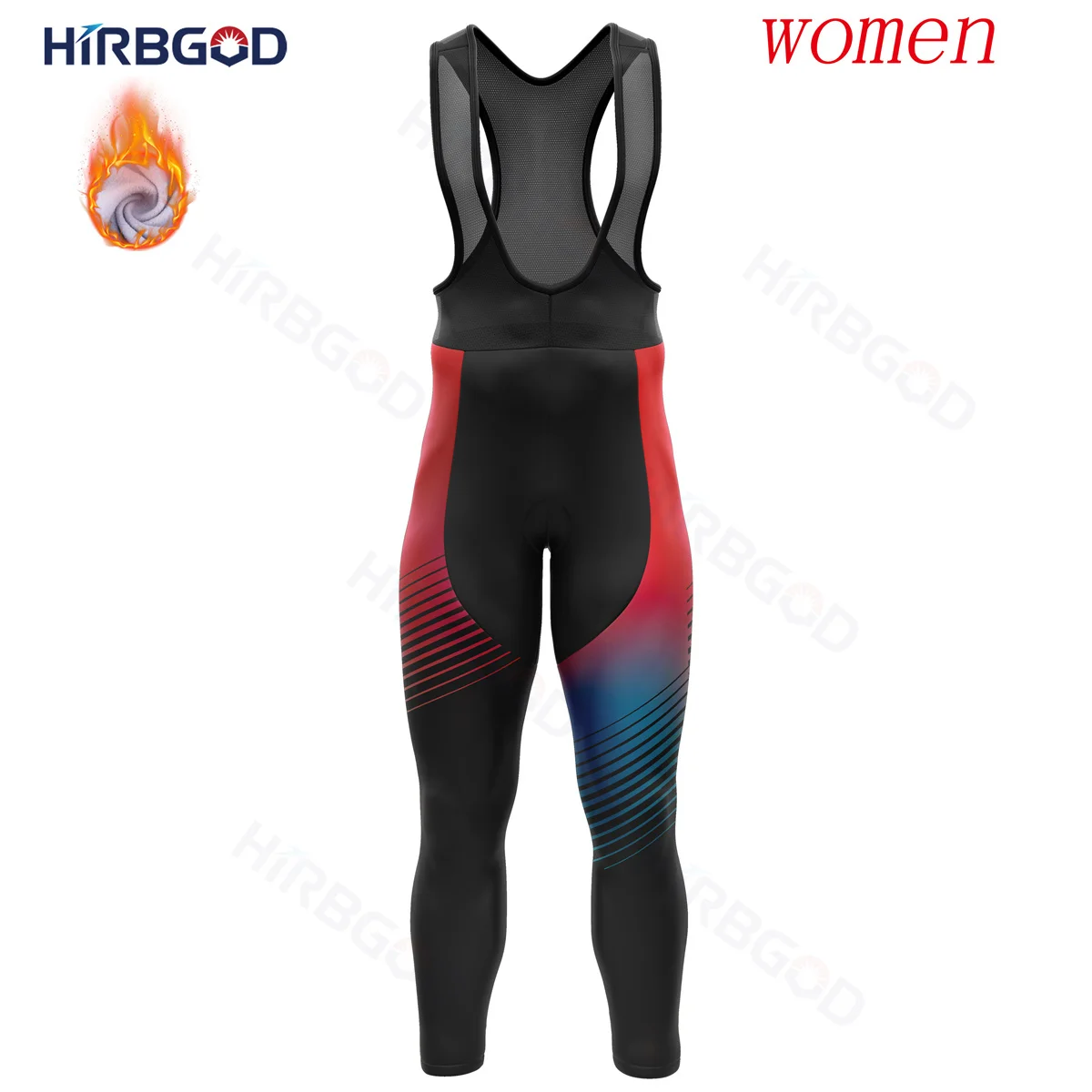 HIRBGOD Women's Red Black Cycling Pants Road Mountain Bike Bicycle Tights with Gel Pad Mtb Riding Cycling Tight TYZ1020-20