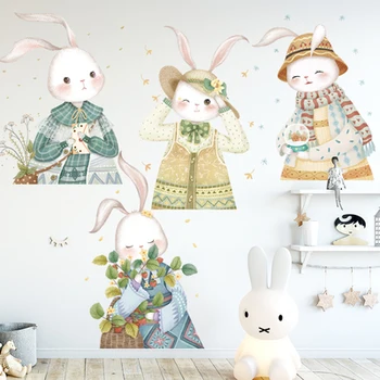 

Removable Wall Stickers Cartoon Bunny Kids Room Decoration Kindergarten Bedroom Wall Decoration Baby Room Wall Decals Wallpaper